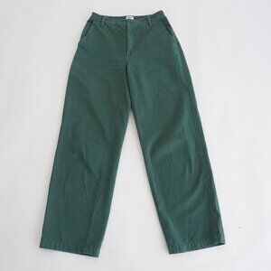 Aritzia Sunday Best Green High Rise Straight Leg 100% Cotton Chino Style Pants 4